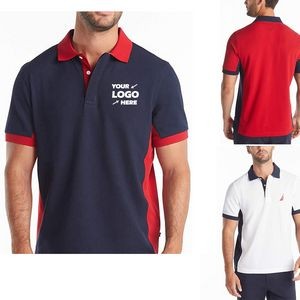 Men's Short Sleeve Color Block Performance Polo Shirt