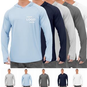 Athletic Long Sleeve Quick Dry Hooded T-Shirt
