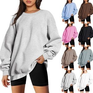 Women's Oversized Sweatshirts Hoodies Fleece Crew Neck Pullover Sweaters