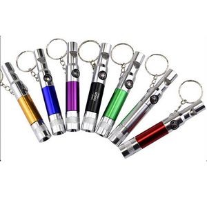 Flashlight Keychain With Whistle And Compass