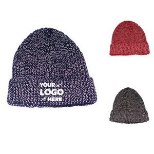 Winter Thickened Knit Reflective Beanie