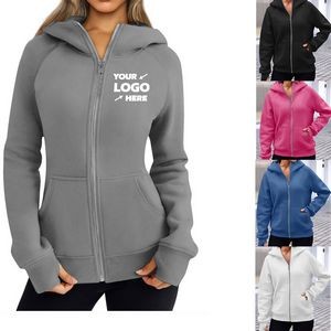 Women¡®s Zip Up Hoodies Jackets Sweatshirts With Pockets Winter