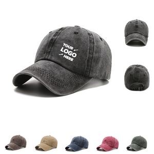 Washed Cotton Cap-Six Panels With Buckle