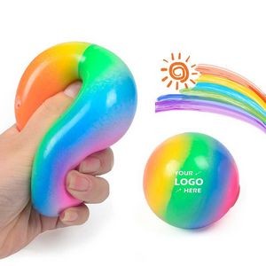 Rainbow Stress Relief Toy Sticky Elastic Ball