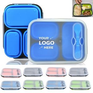 Three-compartment Collapsible Silicone Lunch Box
