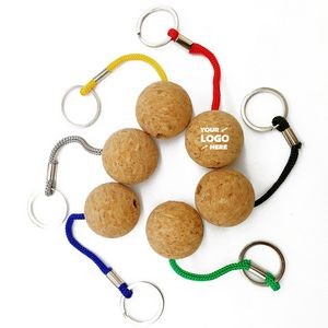 Cork Ball Keychain