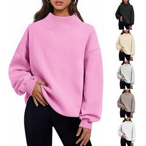 Women's Oversized Sweatshirts Turtleneck Pullover Long Sleeve Hoodies Tops