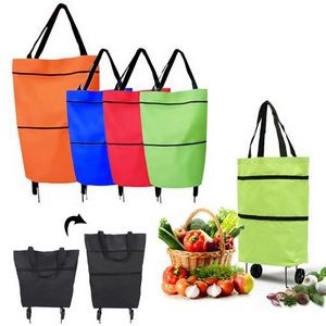 "Compact Foldable Shopping Tote: Lightweight & Portable Grocery Cart"