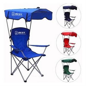 Foldable Beach Chair with Portable Sunshade Canopy