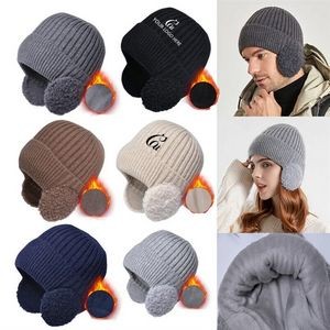 Warm Knit Beanie Hats Winter Caps with Ear Covers