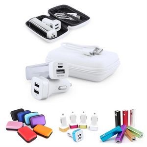 Travel Charging Cable Kit with Zipper Case