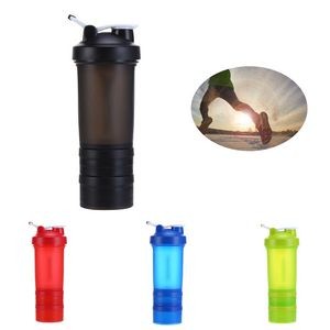 Protein Shaker Bottle with 20 oz Capacity Built-in Organizer and Storage Feature