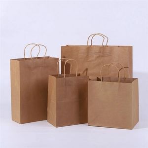 Customized Kraft Paper Bags with Handles in Various Sizes and Colors