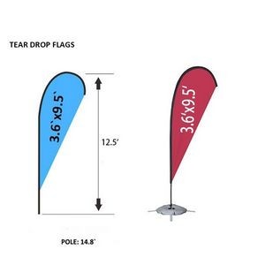 Double Sided Tear Drop Sign Flag Kit - 12.5 Inches
