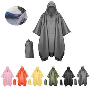 Versatile 3-in-1 Waterproof Hooded Rain Poncho for Ultimate Protection