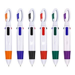 Multicolor Retractable Pens with Carabiner Clip