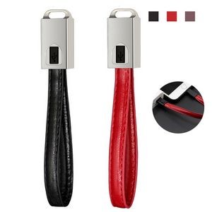 Leather Keychain Charging Cable