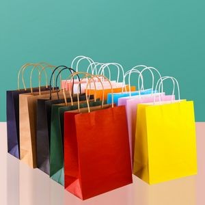 Vibrant Color Kraft Paper Shopping Bags - Perfect for Promotions