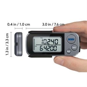 Clip-On 3D Pedometer with Strap for Walking Tracking