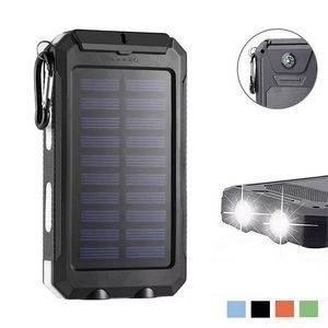 Explore Fearlessly Waterproof 10000mAh Solar Power Bank with Compass