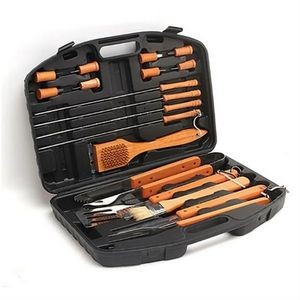 Premium BBQ Tool Set: 18-Piece Kit with Storage Case