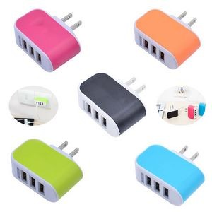 Compact 3 Port USB Charger Portable Power Charging