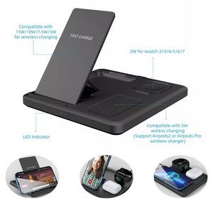 Versatile Foldable Wireless Charging Stand - 3-in-1 Design