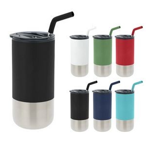 16oz Tumbler with Silicone-Tipped Straw with Stylish Sipping On the Go