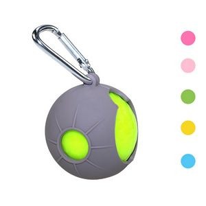 "Durable Golf Ball Armor: Silicone Protective Sleeve with Carabiner"