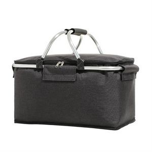 Collapsible Insulated Picnic Basket Shopping Cooler Bag