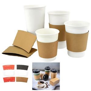 12-16 Oz Kraft Coffee Cup Sleeves - Full Color