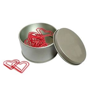Charming Heart-Shaped Paper Clips in Stylish Tin - Organize with Love!