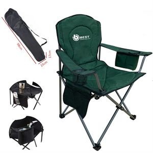 Portable Camping Chair with Built-in 4 Can Cooler Pouch
