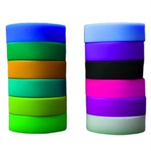 Wide Silicone Wristbands: Vibrant Solid Color Bands