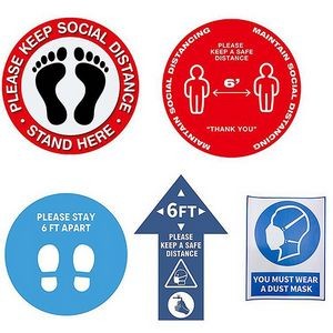 Safety First: Social Distance Floor Stickers - Distancing Signs