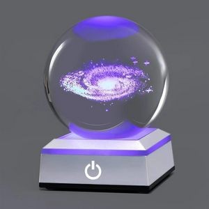 Crystal Ball Night Light with PVC Base for Home Decor