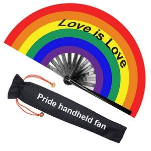 Rainbow Folding Hand Fan