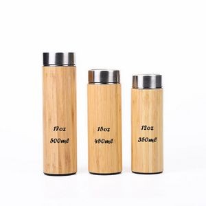 15Oz 450Ml Bamboo Thermos With Tea Infusers