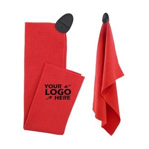 Microfiber Waffle Golf Towel with Magnetic Clip