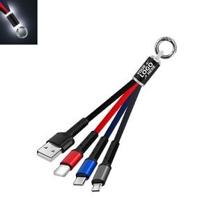 3 in 1 Light-up Charging Cables Keychain