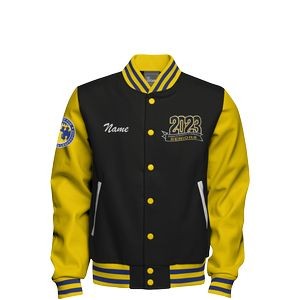 Faux Leather and Wool Varsity Letterman Jacket