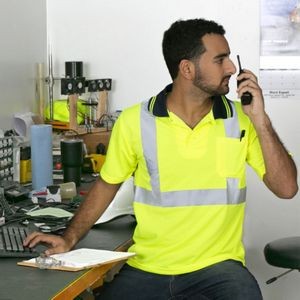 Hi Vis Class 2 100% Cotton Knitted Reflective Polo Shirt With Pocket