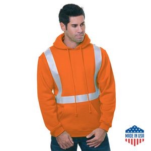 Made in USA Class 2 Poly-Cotton Pre-Shrunk Safety Pullover Hoodie