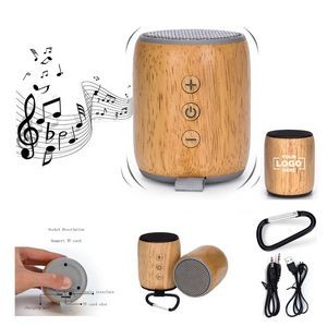 Portable Durable Wooden Bluetooth Speaker With Clip