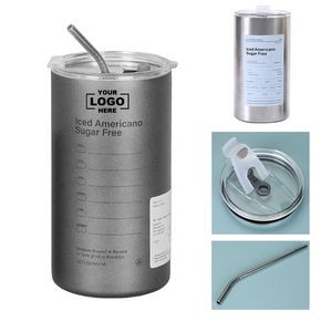 20 oz Stainless Steel Insulated Vacuum Cup With Straw
