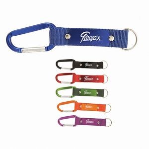 Carabiner Key Tag With Strap And Metal Plate