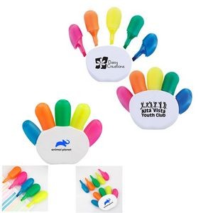 Hand Shaped Five Color Fluorescent Highlighter