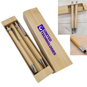 Eco-Friendly Click Bamboo Stylus Ballpoint Pen Set
