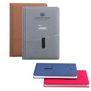 A5 Padded Leather Notebook - 82 Lined Pages