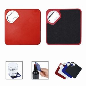 Square Coaster with Bottle Opener